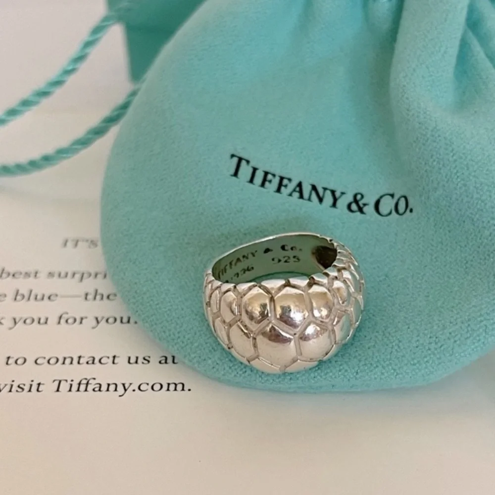 Tiffany & Co. Vintage Crocodile Dome Ring Sterling Silver W/ Pouch 🎁🎁 - Picture 4 of 5